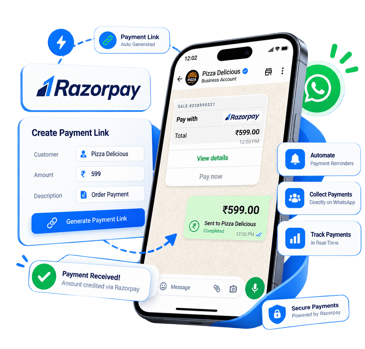 Collect Payments on WhatsApp with Razorpay